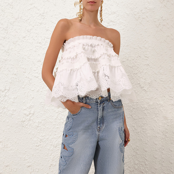 zimmermann alchemy shirred bandeau top
